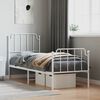 vidaXL Metal Bed Frame without Mattress with Footboard&nbsp;White 80x200cm