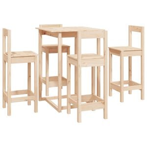 vidaXL 5 Piece Bar Set Solid Wood Pine
