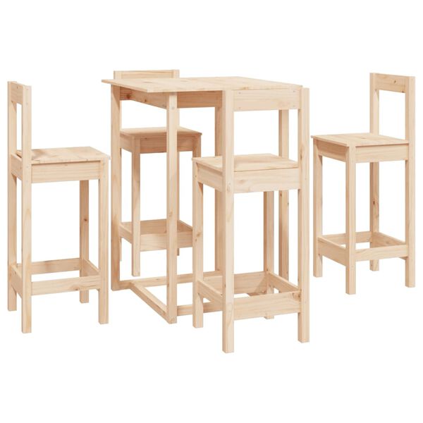 vidaXL 5 Piece Bar Set Solid Wood Pine