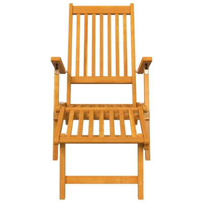 vidaXL Outdoor Deck Chairs with Footrests and Table Solid Wood Acacia