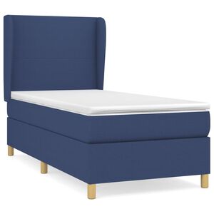 vidaXL Box Spring Bed with Mattress Blue 80x200 cm Fabric