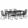 vidaXL Garden Dining Set 9 pcs Black Powder-Coated Steel