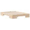 vidaXL Floor Bed Frame with Storage Brown 120 x 190 cm Solid pine wood