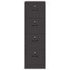 vidaXL File Cabinet 2 pcs Black 44 x 50 x 139 cm Cold-Rolled Steel