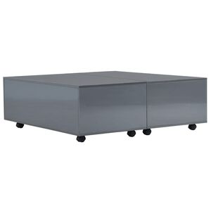 vidaXL Coffee Table High Gloss Grey 100x100x35 cm