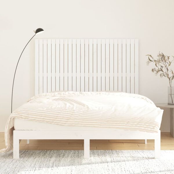 vidaXL Wall Headboard White 159.5x3x110 cm Solid Wood Pine
