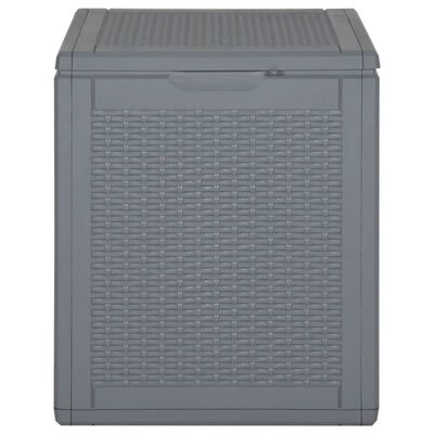 vidaXL Garden Storage Box Grey PP Rattan 90 L