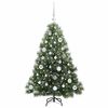 vidaXL Artificial Christmas Tree with 150 LEDs Green 120 cm PE and PVC