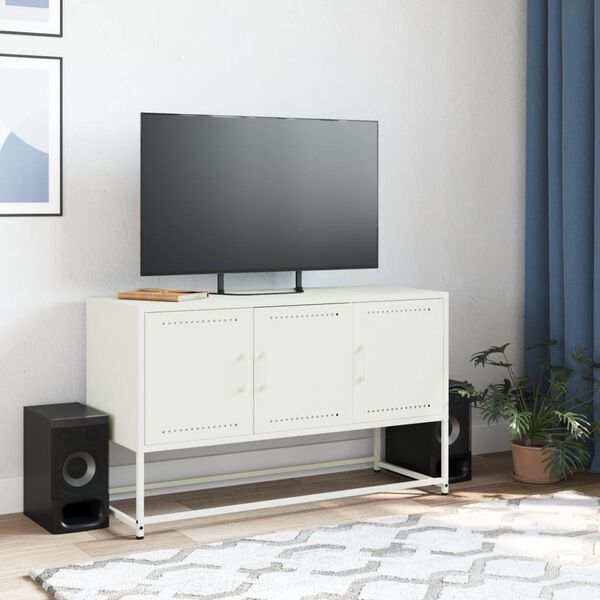 vidaXL TV Cabinet White 100.5x39x60.5 cm Steel
