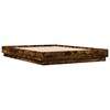 vidaXL Bed Frame with LED without Mattress Smoked Oak 120x200 cm