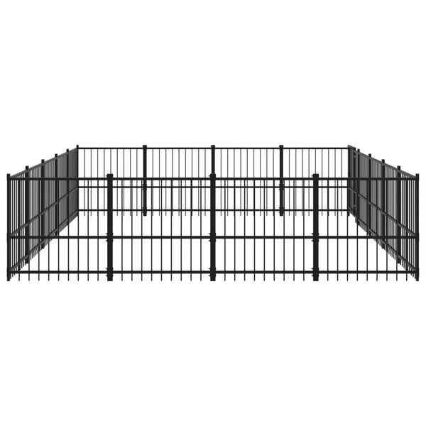 vidaXL Outdoor Dog Kennel Steel 18.82 m&sup2;