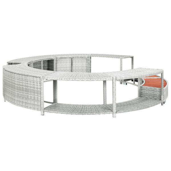vidaXL Spa Surround Light Grey Poly Rattan