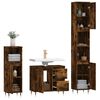 vidaXL 3 Piece Bathroom Furniture Set Smoked Oak Engineered Wood