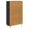 vidaXL Highboard Black Oak 69.5 x 31 x 115 cm Engineered Wood