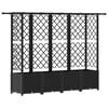 vidaXL Raised Bed with Trellis and Roof Black 202 x 40 x 136 cm PP