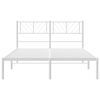vidaXL Metal Bed Frame without Mattress with Headboard White 150x200cm