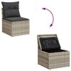 vidaXL 2 Piece Garden Sofa Set with Cushions Light Grey Poly Rattan Acacia
