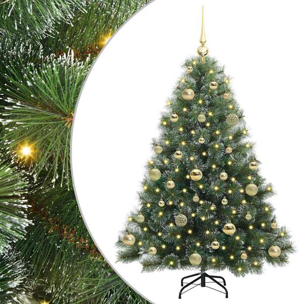 vidaXL Artificial Christmas Tree with 150 LEDs Green 120 cm PE and PVC