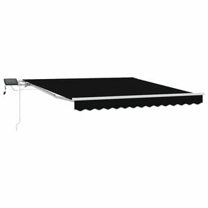 vidaXL Retractable Awning Black 350 x 250 cm Fabric and Aluminium