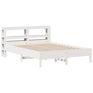 vidaXL Bed Frame without Mattress White 135x190 cm Double Solid Wood Pine