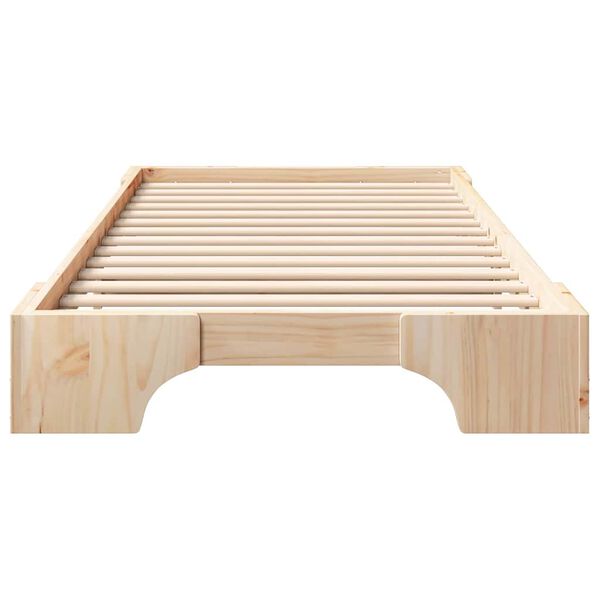 vidaXL Bed Frame Brown 100 x 210 cm Solid Pine Wood