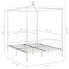 vidaXL Canopy Bed Frame without Mattress White Metal 180x200 cm Super King