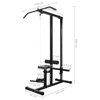 vidaXL Power Tower with Barbell and Dumbbell Set 60.5 kg