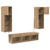 vidaXL TV Wall Units 5 pcs Black Oak 60 x 30 x 30 cm Engineered Wood
