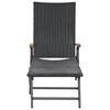 vidaXL Sun Lounger with Wheels Poly Rattan Black