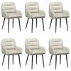 vidaXL Dining Chairs 6 pcs Velvet Cream 59 x 59.5 x 90 cm