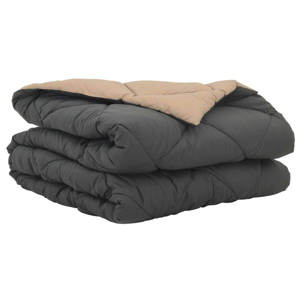 vidaXL Summer Duvet Anthracite and Taupe 200 x 140 cm Microfiber