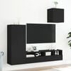 vidaXL 4 Piece TV Wall Units Black Engineered Wood
