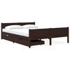 vidaXL Bed Frame without Mattress Dark Brown 160x200 cm Solid Wood