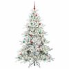 vidaXL Artificial Hinged Christmas Tree White 210 cm PVC and Steel