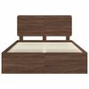 vidaXL Bed Frame with Headboard Brown Oak 140 x 200 cm Solid Pine Wood