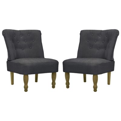 vidaXL French Chairs 2 pcs Grey Fabric