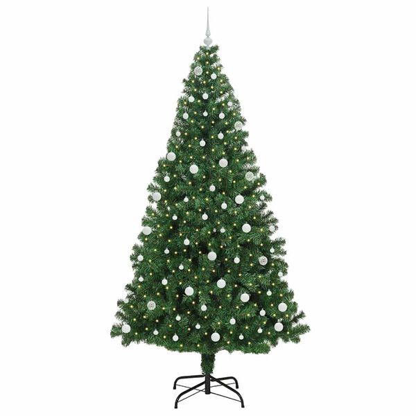vidaXL Artificial Christmas Tree with 300 LEDs with Stand Green 240 cm