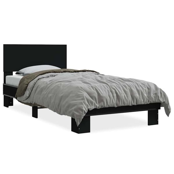 vidaXL Bed Frame without Mattress Black 90x200 cm
