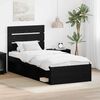 vidaXL Bed Frame with Headboard Black 75 x 190 cm Solid Pine Wood