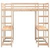 vidaXL Loft Bed with Desk and Ladder 180x200 cm Super King Solid Wood Pine
