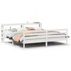 vidaXL Bed Frame with Headboard without Mattress White 180x200 cm Super King