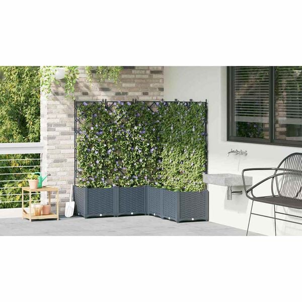 vidaXL Garden Planter 5 pcs LiGht Grey 120 x 120 x 143 cm Steel