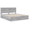 vidaXL Bed Frame with Drawer Grey Sonoma 180 x 200 cm Engineer Wood