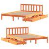 vidaXL Bed Frame without Mattress Wax Brown 120x190 cm Small Double Solid Wood Pine