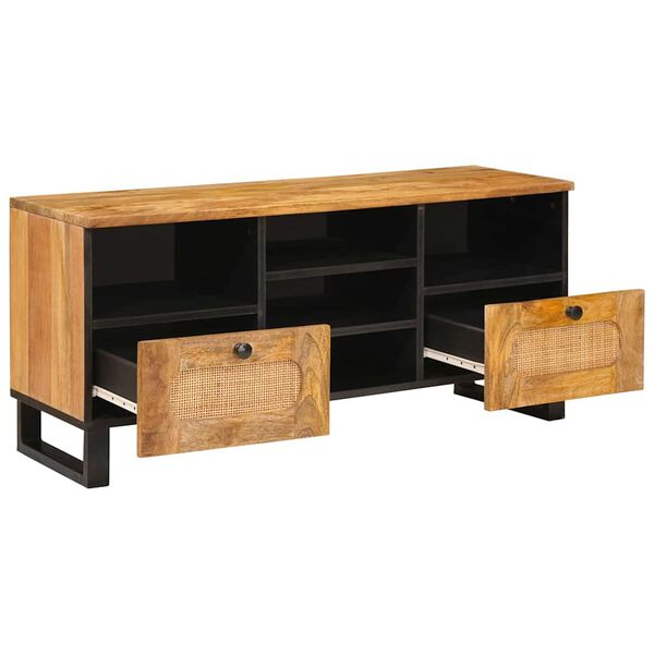 vidaXL TV Cabinet with Drawer Brown 100 x 33 x 46 cm Solid Mango Wood