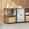 vidaXL Kitchen Storage Set with Shelf 2 pcs Silver Galvanised Steel