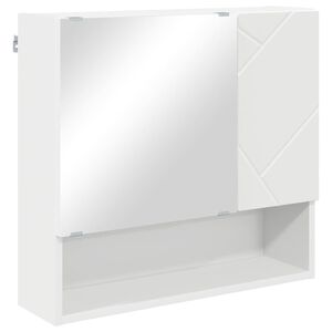 vidaXL Mirror Cabinet with Door White 59 x 17 x 55 cm Engineered Wood