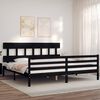 vidaXL Bed Frame without Mattress Black 200x200 cm Solid Wood