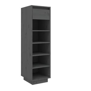 vidaXL Shoe Cabinet Grey 30x34x105 cm Solid Wood Pine