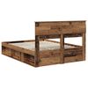 vidaXL Bed Frame with Headboard Old Wood 160 x 200 cm Solid Pine Wood